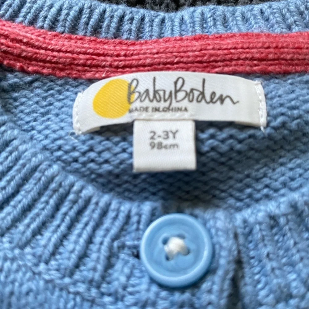 Mini Boden NWOT Baby Girls Blue Cardigan Geese Ducks Size 2-3Y
